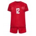 Echipament fotbal Danemarca Kasper Dolberg #12 Tricou Acasa Mondial 2022 pentru copii maneca scurta (+ Pantaloni scurti)
